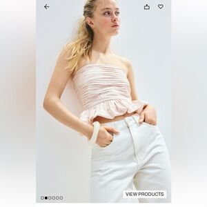 H&M BUBBLE-HEM BANDEAU TOP SIZE M NWT